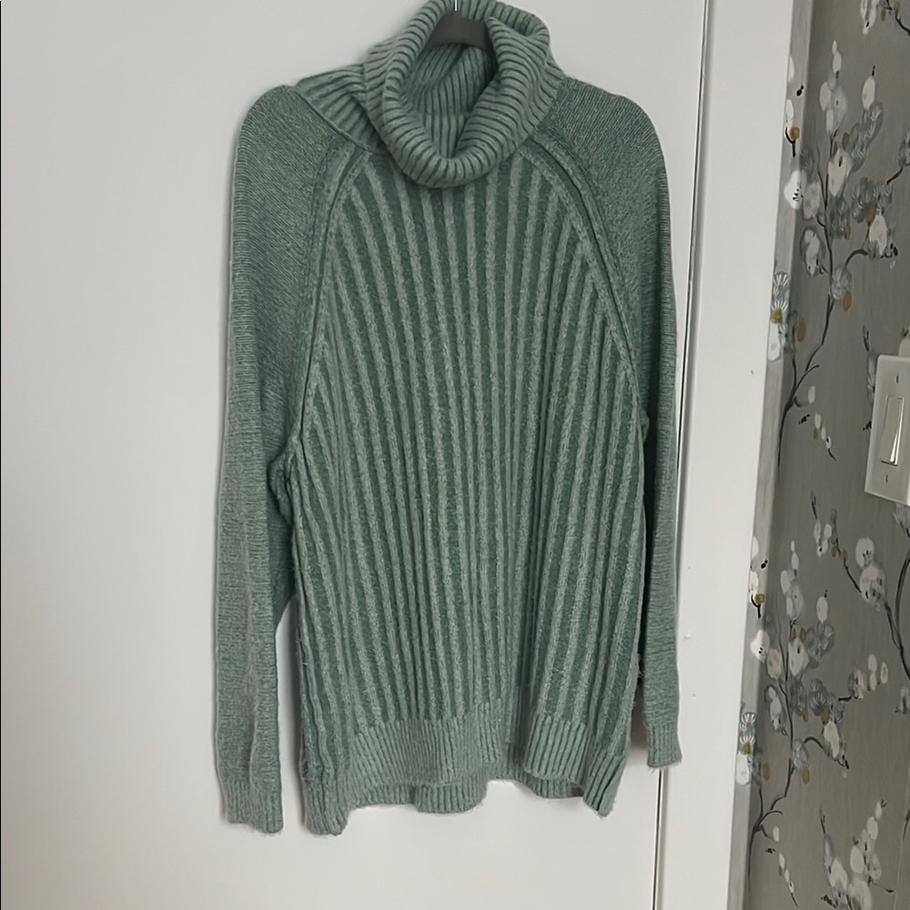 Free People Mint Ribbed Sweater